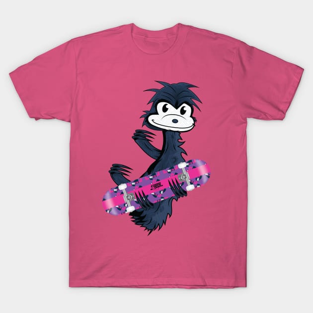 Sloth Style Skate Pink & Purple T-Shirt by TommyArtDesign